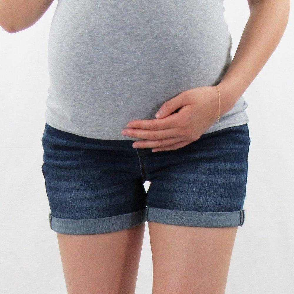 Cuffed Denim Maternity Short